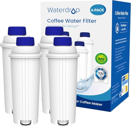 Waterdrop Kaffeefilter, Ersatz für De'Longhi® Wasserfilter DLSC002, Kompatibel mit De'Longhi® Magnifica® S, Eletta® Explorer, Dinamica® und ECAM-Serie Kaffeevollautomaten und Espressomaschinen (4)