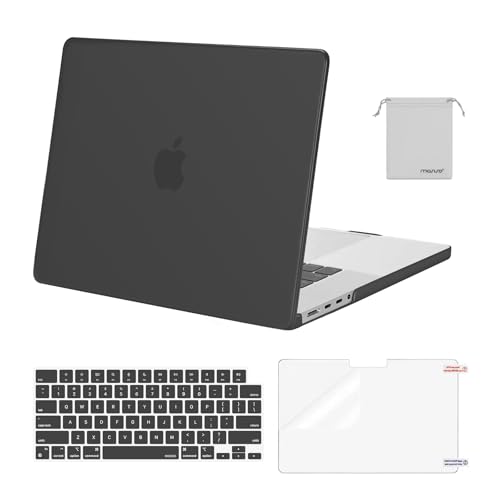 Image of MOSISO Compatible with MacBook Pro 16 inch Case 2025 2024 2023 2022 2021 M4 M3 M2 M1 A3403 A3186 A2991 A2780 A2485 Pro Max, Plastic Hard Shell&Keyboard Cover&Screen Film&Storage Bag, Space Gray