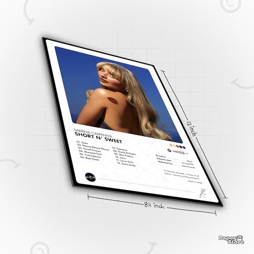 Image of Thepaper9store Pack of 8 - Sabrina Carpenter Music Album Art Wall Posters (8.4 x 12 Inch) Adhesive Tape Included | Aesthetic Wall Decor for Bedroom, Living Room, Office