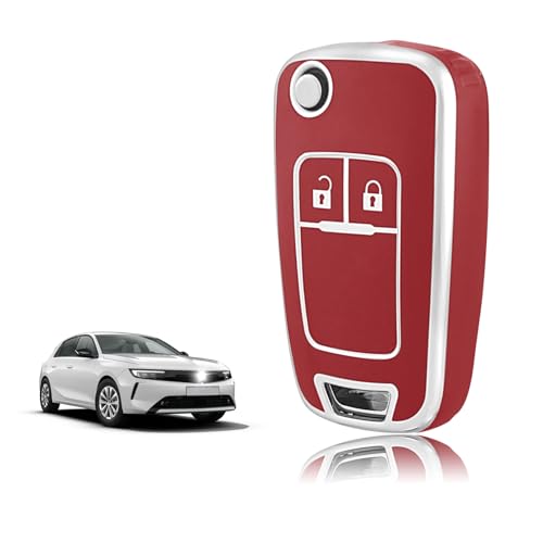 TOOMUME Schlüsselhülle TPU, Autoschlüssel Hülle Passt für Chevrolet Trax Opel Vauxhall Adam Astra Corsa Meriva Mokka Movano Zafira Tourer Buick, Schlüsselcover Schutz Schlüsselgehäuse - 2 Tasten S