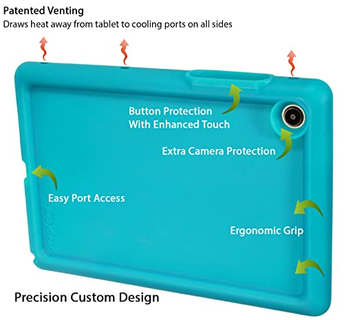 Bobjgear Bobj Rugged Tablet Case For Samsung Galaxy Tab A8 10.5 Sm-X200, Sm-X205 - | Shockproof | Premium Washable Silicone | Kid Friendly (Terrific Turquoise) #TOP3