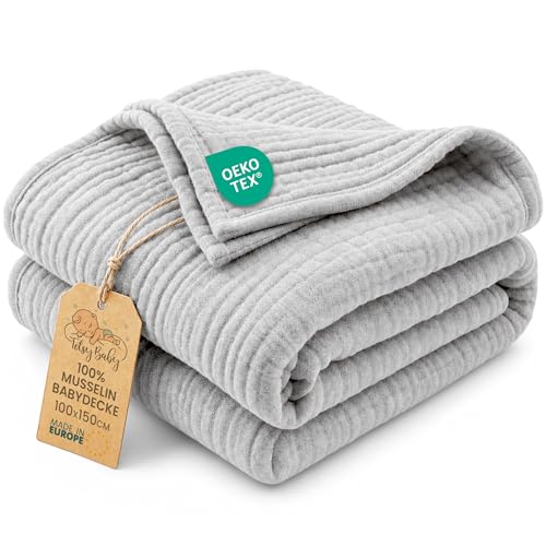 Couverture mousseline bébé coton 100 x 150 cm - Plaid gaze câlin lange muslin drap enfant fin...