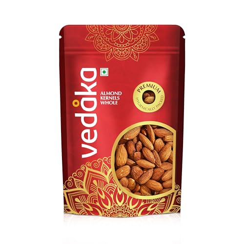 Amazon Brand - Vedaka Whole Almonds | 250 G | Dried California Almonds, Grade Non-Pareil | Purely Natural Badam | Crunchy & Nutty | No Added Flavors Or Preservatives