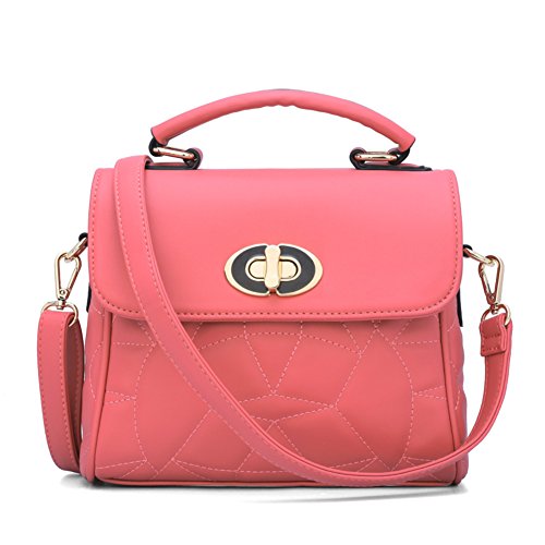 Sac crossbody rétro à serrure géométrique et look portable version coréenne