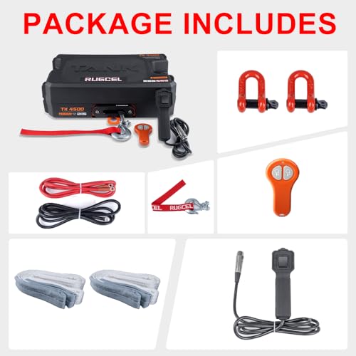 Rugcel Winch 12V Dc Electric Portable Utility Winch 4500Lb/2041Kg Single Line Pull With Steel Mounting Plate thumb #3