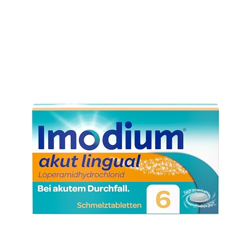 Imodium akut lingual - Soforthilfe bei akutem Durchfall Schmilzt sofort auf der Zunge 6 Tabletten
