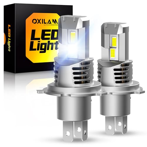 Image of OXILAM H4 9003 LED Bulbs, 40000LM 900% Brighter, 6500K Cool White, Built-In High-Speed Fan,Plug-and-Play HB2 Halogen Replacement, Pack of 2