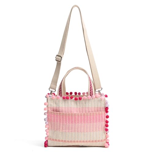 Image of Boho Girl Mini Tote Bag for Women Whimsical Jacquard Handbag with Adjustable Strap Stylish and Elegant Ladies Crossbody Shoulder Purse, Sling Bag Perfect Birthday, Anniversary and Wedding Gift