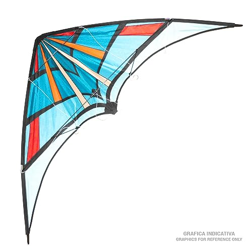 Sport1 Aquilone Stunt Kite. Aquilone bambini acrobatico. Stunt kite dim. 160x60cm. Aquilone per bambini 8 anni in su. Inclusi doppia maniglia e corda. Aquiloni per spiaggia e parco. Giochi all'aperto.