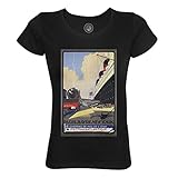 Fabulous T Shirt Femme Col Rond Paris New York Paquebot Affiche Poster Vintage Voyage Art Deco 30's