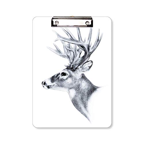 Porte-bloc A4 Sketch Deer au design graphique noir et blanc soigné