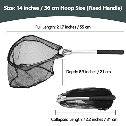 Yeahmart Red de Pesca con Mango Telescópico de Aluminio, Malla de Nylon Plegable para Agua Dulce y Salada, Equipo de Pesca Portátil para Niños, Hombres y Mujeres, Extensible de 21 a 75 Pulgadas miniatura 2