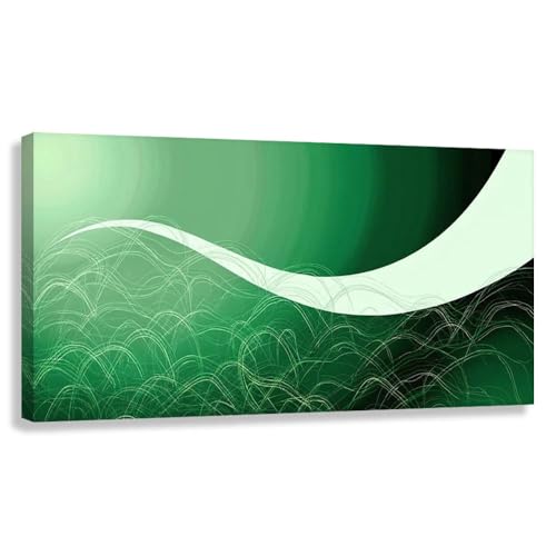 Novup Green Abstract Wall Art Emerald Flow Canvas Print Decor