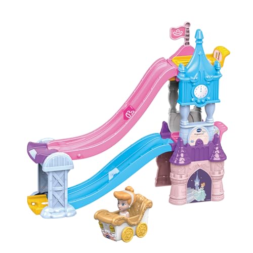 Vtech Baby TUT TUT Baby Flitzer - Prinzessinnen 3-in-1-Zauberschloss – Spielzeug-Set mit 3 Aufbaumöglichkeiten, 14 Bauteilen und Cinderellas Hochzeitskutsche – Für Kinder von 1-5 Jahren