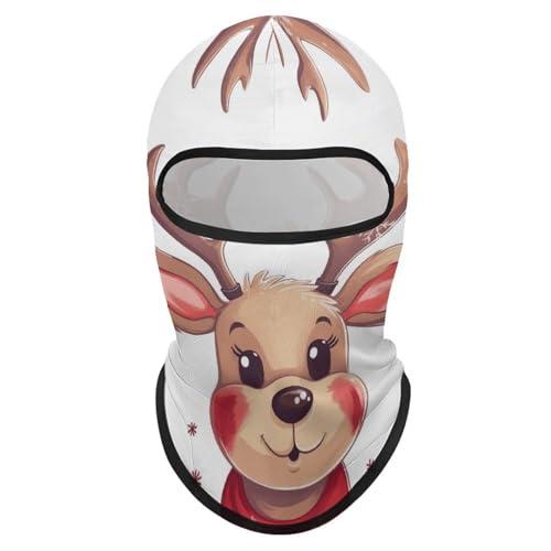 Balaclava para hombre, máscara para esquí y ciclismo, con diseño navideño de reno, protector facial de invierno