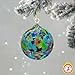 Totally Blown Glassworks Ornament, Handmade Blown Glass, Hanging Tree Holiday Décor, Sun Catcher, Witches Ball, Gazing Orb, Friendship Keepsake, Window Color. (Teal Rainbow Magic Mix)