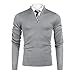 Générique Pull Homme Automne/Hiver Couleur Unie col roulé Fermeture éclair Pull à Manches Longues Mince décontracté Haut Tendance Chemise Rouge Homme