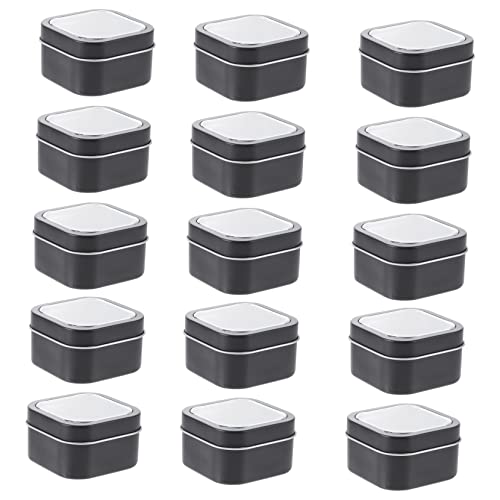 Homoyoyo Diy Craft Kit 4 Oz Square Metal Tins Window Lids Tin Containers for Candle Making