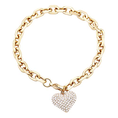 Bracciale a cuore per donna, bracciale da polso