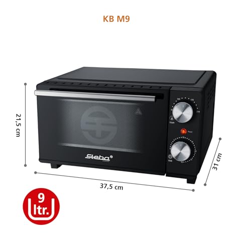 Steba Mini Backofen mit 9 Liter Volumen, Ober- und Unterhitze, Pizzatiefe bis Ø 22 cm, 2 Einschubebenen, KB M9