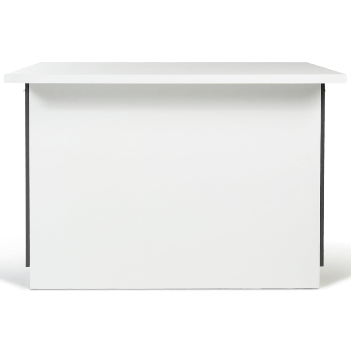 IDMarket - Ilot Central IVO 120 cm Blanc et Gris avec Plan de Travail