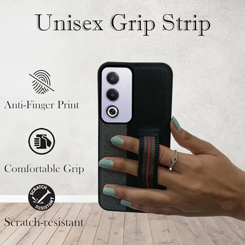 Image of Jkobi Back Cover Case for Oppo A3 Pro 5G (Professional PU Leather | Strip Chain Holder Socket)