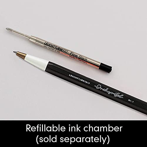 Image of LEUCHTTURM1917 Ball Point Pen Drehgriffel No.1 Black | Royal Blue Ink, Twist Mechanism, Drehgriffel No. 1, 0.7mm Tip, Smooth Writing, Stationery Gift