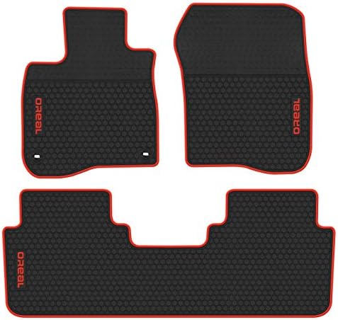 biosp Car Floor Mats for Honda CR-V CRV 5th 2017 2018 2019 Front And Rear Seat Heavy Duty Rubber Liner Black Red Vehicle Carpet Custom Fit-All Weather Guard Odorless