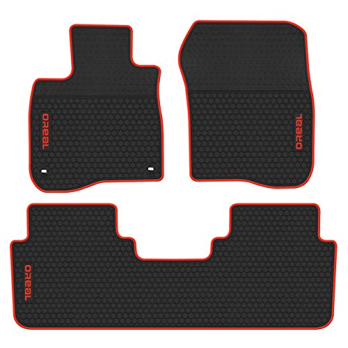 biosp Car Floor Mats for Honda CR-V CRV 5th 2017 2018 2019 Front And Rear Seat Heavy Duty Rubber Liner Black Red Vehicle Carpet Custom Fit-All Weather Guard Odorless