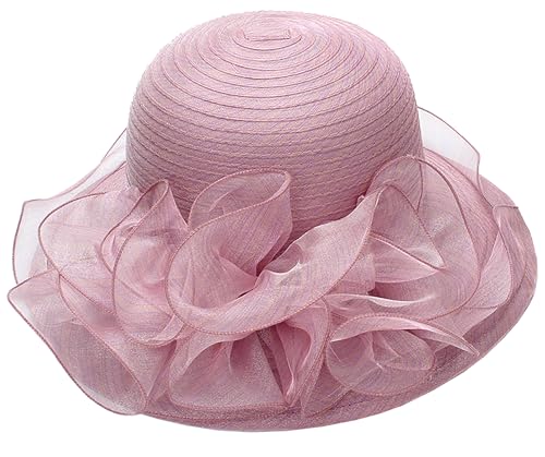 Chapeaux d'église raffinés en organza style Kentucky Derby pour femmes distinguées