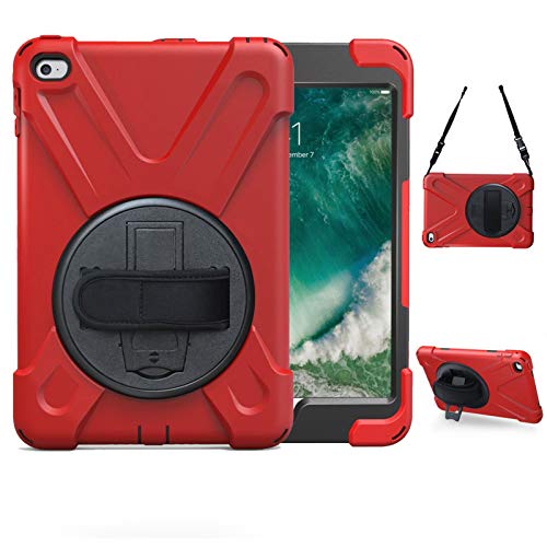 Tsq Ipad Mini 5 Case For Kids Girls | Ipad Mini 4 Case With Swivel Kickstand Hand Strap Shoulder Strap | Rugged Shockproof Protection Case For Ipad Mini 5Th Generation 7.9 Inch | Red #TOP9