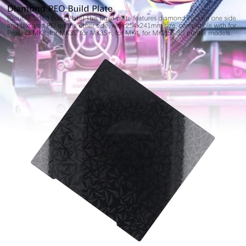 Double Sided Build Plate for I3 MK3 MK3S MK3S + MK4 MK2.5S 3D Printer, 254x241mm Diamond PEO & Textured PEI, PLA ABS PETG TPU ASA PVA PC - Thumbnail 7