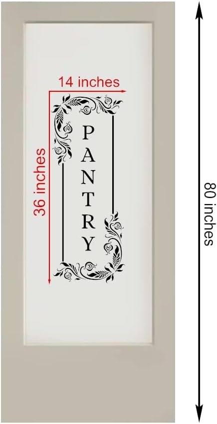 Miniatura 2 de Calcomanía vertical de despensa, mural con patrón de floresflores, letrero de despensa, calcomanía de vinilo para pared, decoración de puerta de