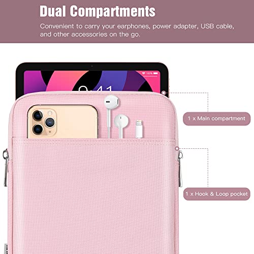 TiMOVO 9-11" Tablet Sleeve Bag for iPad 11-inch A16 2025, iPad 10.9"/10.2", Ab-Pink, 9-11 Inch - Image 3
