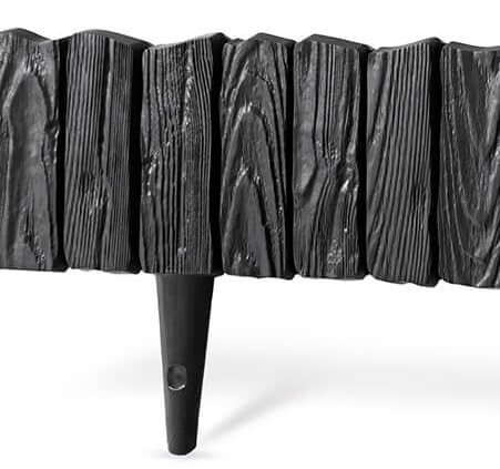 Garden & lawn/path/border edging,wood effect,2.32m length pack,ideal for curves,circles and bends,black,gray or brown (black)