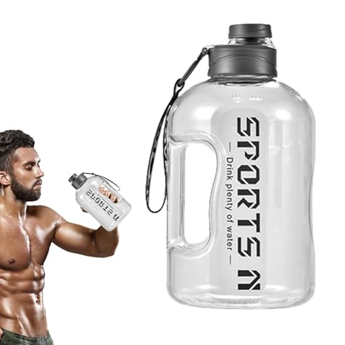 Vitsrisea Bouteille D'eau De Sport Motivante, 1700ml Gym Cycling Cup PC Material Avec Échelle Précise, Bouteille D'eau Portable De Grande Capacité Pour Hommes Avec Fitness Sportif
