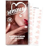 SEMINCA Semi Cured Gel Nail Strips-Wedding nail stickers for bride bridal party elegant nail designs French manicure styles Quick DIY nail art stickers Works with Any UV/LED Lamps(Platinum French)