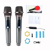 Sistema De Microfone Sem Fio, Microfone Sem Fio Para Cantar, 1 Para 2 Microfone Sem Fio Dinâmico Uhf, Microfone Sem Fio Para Casa, Canto, Igreja Ktv, Karaokê, Igreja, Casamento, Festa