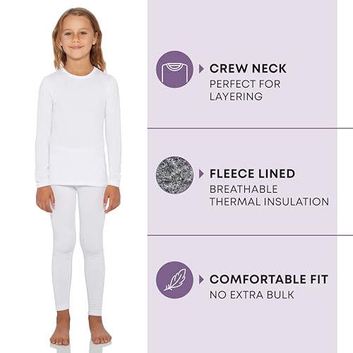 Image of Rocky Thermal Underwear for Girls Fleece Lined Thermals Kids Base Layer Long John Set