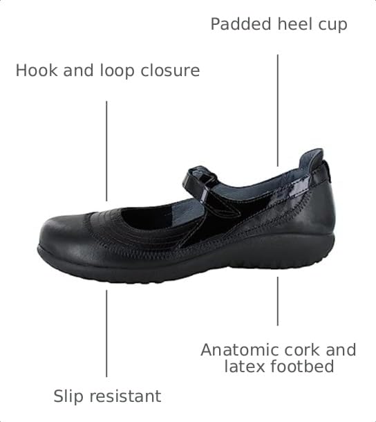 Image of NAOT Footwear Women's Kirei Maryjane with Cork Footbed and Arch Comfort and Support - Lightweight and Perfect for Travel- Removable Footbed
