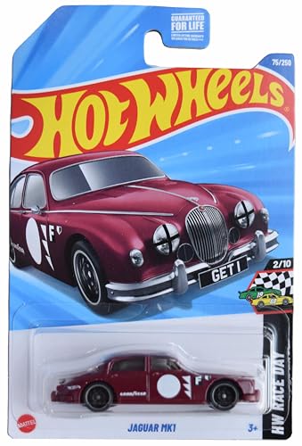 Hot Wheels Jaguar MK1 HW Race Day 2/10 Maroon miniatura 1