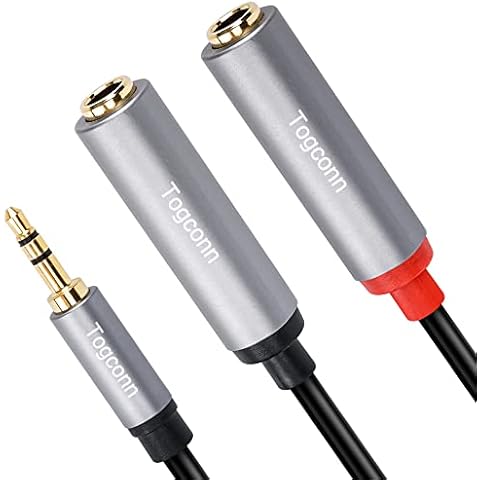 Togconn 3.5mm TRS to Dual 6.35mm Stereo Y Splitter. 1/8 inch Male to 2X 1/4 inch Mono Female Audio Gold Plated Joint Cable (10 Inch/25CM) Cover