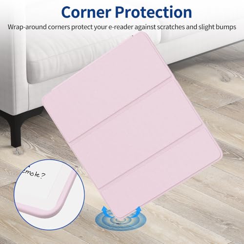 Image of Sanyetral Trifold Protective Case with Auto Sleep Wake, Not for Remarkable TCL Nokia -Pink