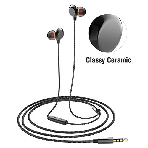 Cute Ceramic Earphones, 3.5mm in-Ear Graphene Hi-fi Headphones Clear Crystal Sound Rich Bass