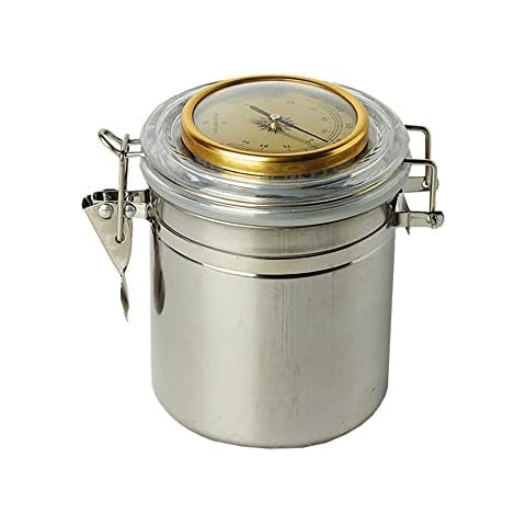 MUXIANG Cigar Humidor Stainless Steel Container Tin for Tobacco Spices Airtight and Discreet Storage Jar CG0010 (Medium) Cover