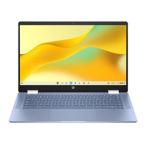 Image of HP Chromebook x360 14 inch FHD IPS Touch 2-in-1 Laptop | Intel Processor N100 | Intel UHD Graphics | Bluetooth |Sky Blue| 4GB RAM | 64GB SSD | Chrome OS | Bundle with Black Bag