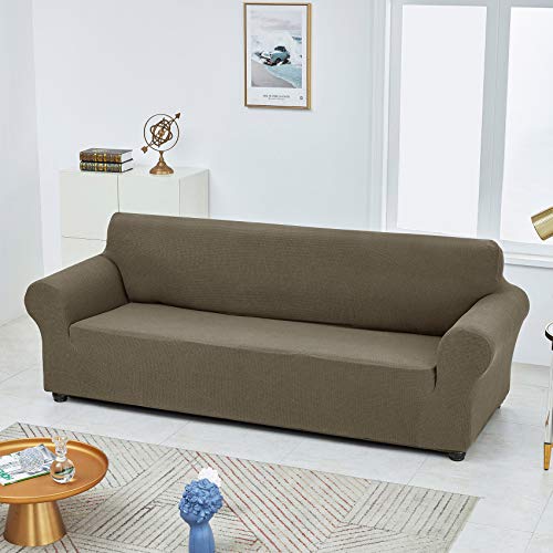 Joccun Stretch Couch Cover Slipcovers, 1-Piece Water Repellent Sofa Covers For 3 Cushion Couch Spandex Jacquard Washable Furniture Protector Cover For Living Room,Kids,Pets(Sofa,Fossil) #TOP3