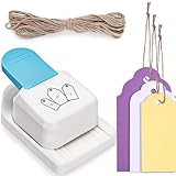 LOVEINUSA Paper Craft Tag Punch 1.5' 2' 2.5' with String, 3 in 1 Craft Tag Punch, Tag Shape Lever Action Craft Puncher for Paper Crafting Scrapbooking Cards Arts for DIY Projects