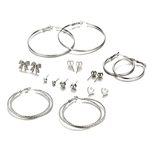 Image of Shining Diva Fashion Stylish Pairs Metal Earrings for Women and Girls