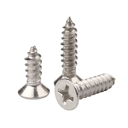 MOOPW Flat Head Wood Screws - 304 Stainless Steel Cross Head Countersunk Self Drilling Self Tapping Screws Fasteners M3 M4 M5 M6 - Image 3
